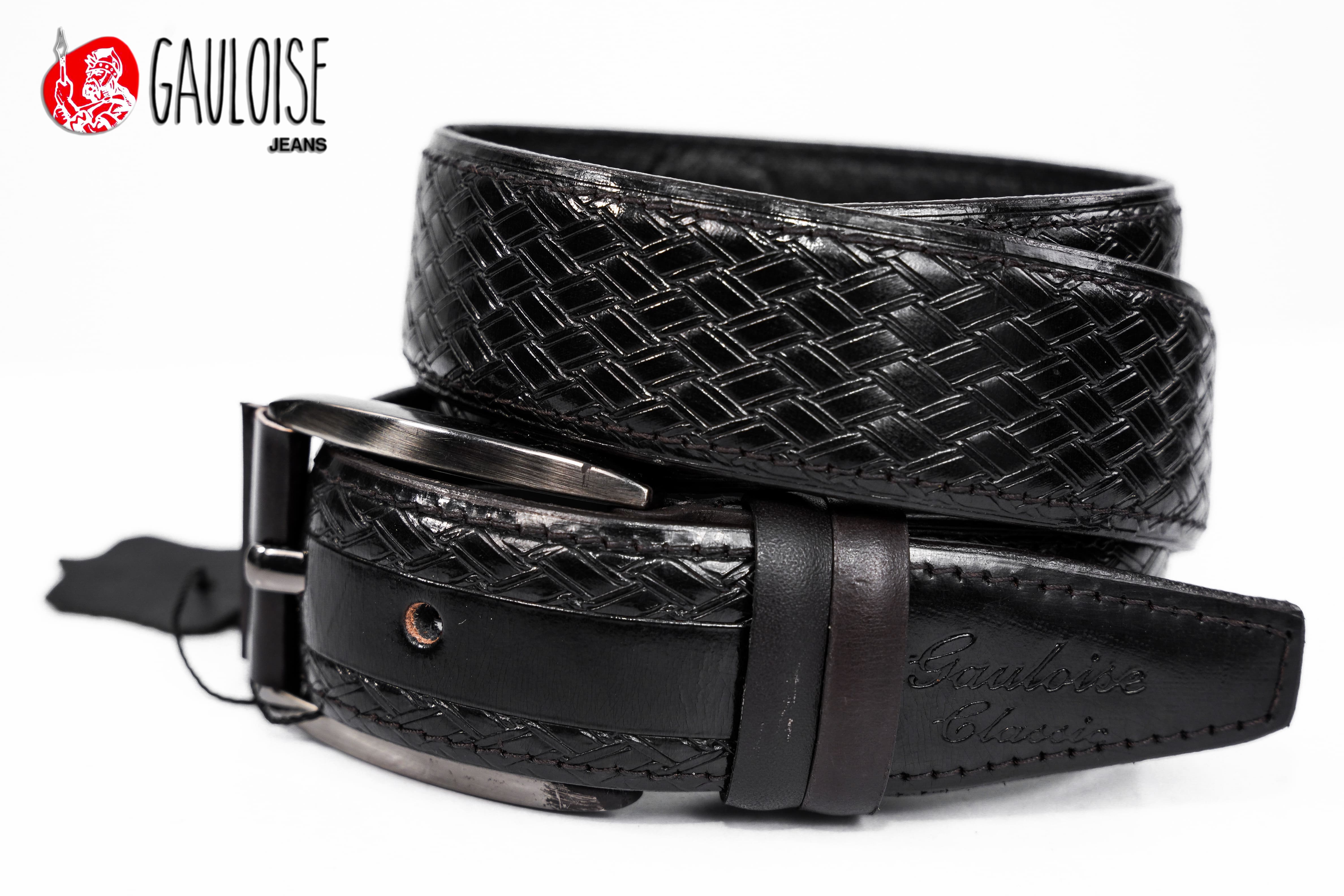 C001T-Boucle-ardillon-Tressee-Noir-1 Ceintures en cuir Gauloise Classic
