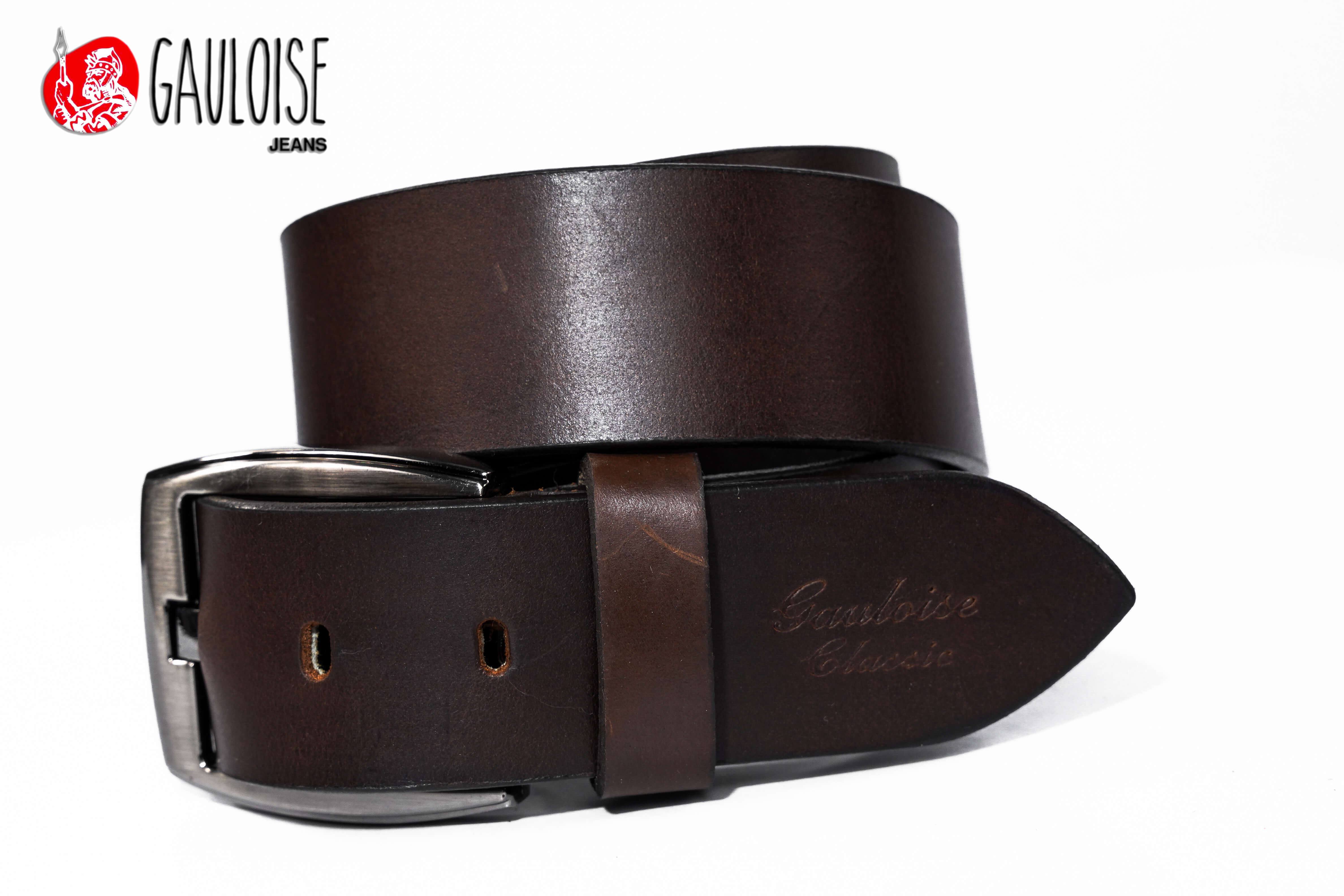 C002E-Boucle-ardillon-Ego-boss-Marron Ceintures en cuir Gauloise Classic