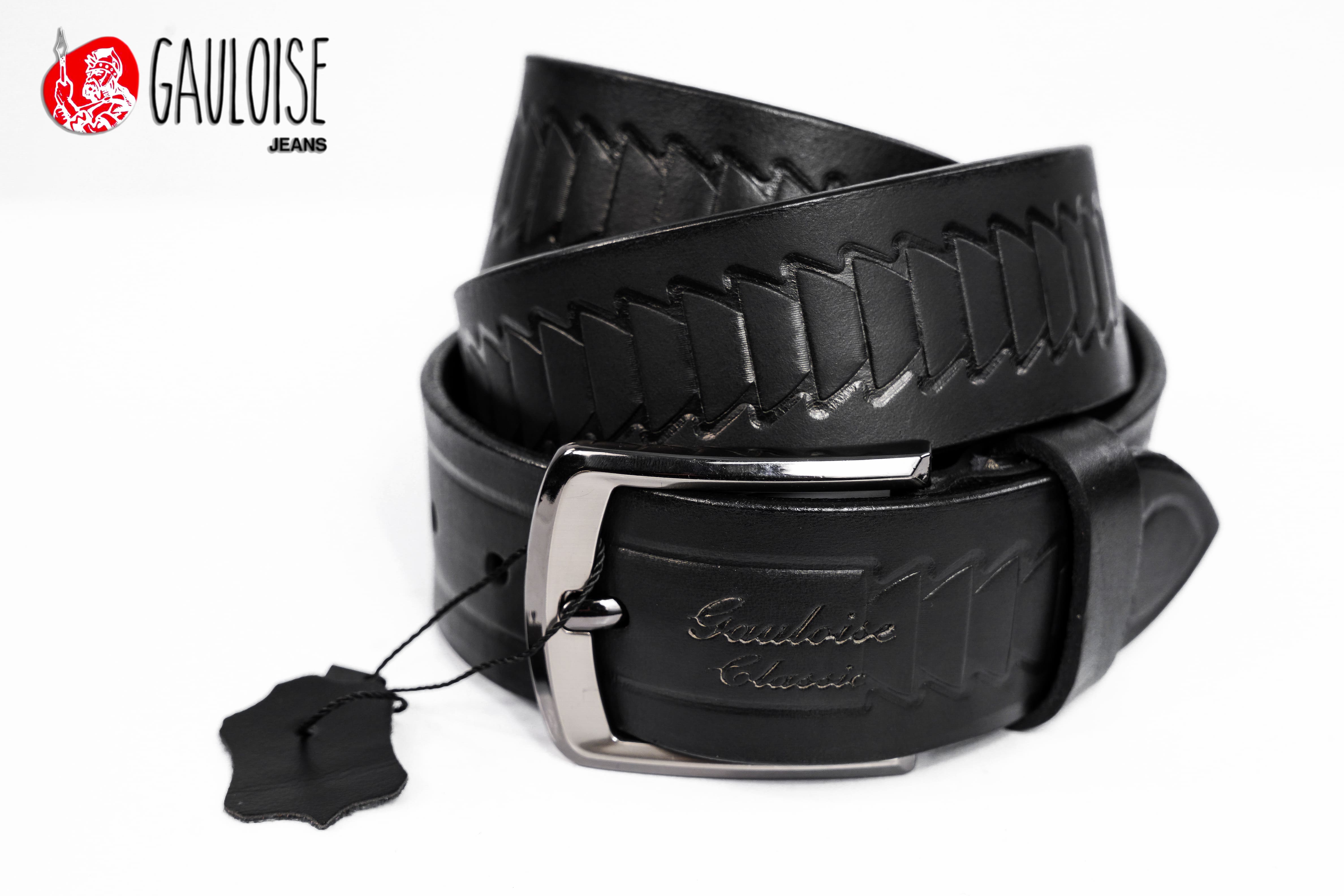 C007-Boucle-ardillon-Tresse-Noir Ceintures en cuir Gauloise Classic